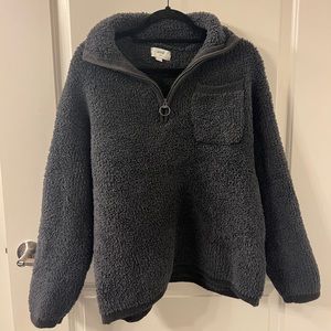 Aerie Sweater Quarter Zip Fuzzy Comfy Cozy Pullover